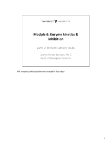 Enzyme Kinetics: Michaelis-Menten Model