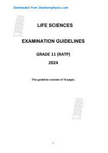 Grade 11 Life Sciences Exam Guidelines 2024