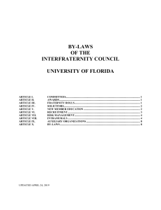 IFC By-Laws, University of Florida