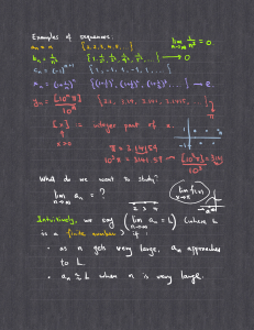 Sequences and Limits Lecture Notes