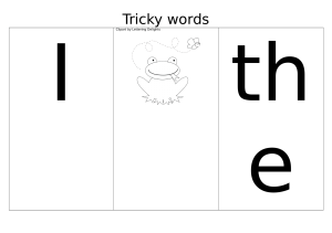 Tricky Words - Karta Pracy z Języka Angielskiego