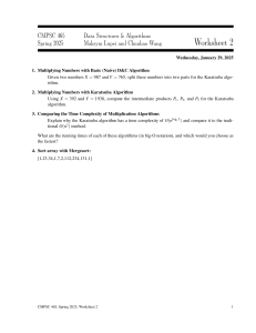 Data Structures & Algorithms Worksheet 2