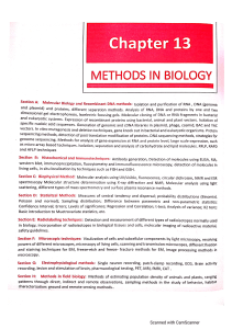 Methods in Biology: Techniques & Analysis