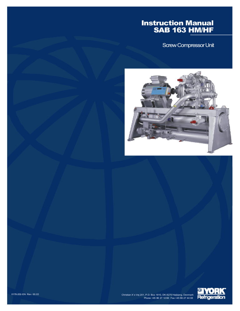 SAB 163 HM/HF Screw Compressor Unit Instruction Manual