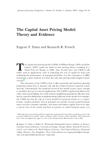 CAPM Theory & Evidence: Fama & French Analysis