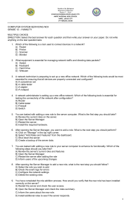 Computer System Servicing NCII Exam - Grade 12