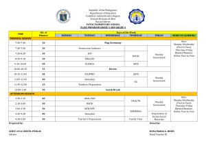 Grade 3 & 4 Class Program - Patoc Elementary School