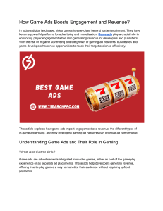 Game Ads: Boosting Engagement & Revenue