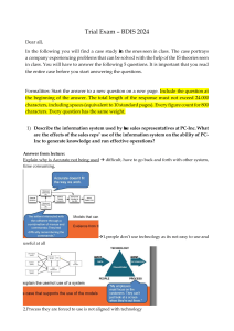 BDIS 2024 Trial Exam: Information Systems Case Study