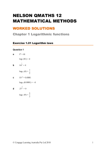 Logarithm Laws Worked Solutions: QMATHS 12