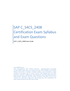 SAP C_S4CS_2408 Exam Guide: Syllabus & Questions