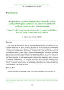Intervenci&oacute;n musical con guitarra para alumnos con discapacidad visual