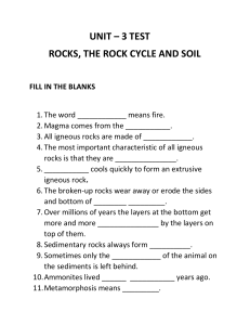 Rocks, Rock Cycle & Soil Test