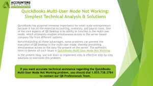 QuickBooks Multi-User Mode Troubleshooting