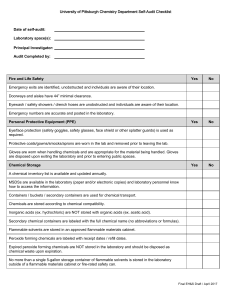 Chemistry Lab Safety Self-Audit Checklist