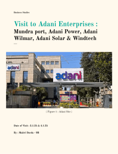 Adani Enterprises Visit Report: Business & Science Insights