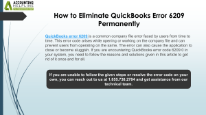 Fix QuickBooks Error 6209 Permanently