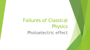 Photoelectric Effect: Failures of Classical Physics