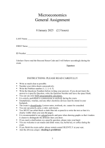 Microeconomics Exam: Consumption, Labor, Intertemporal Choice