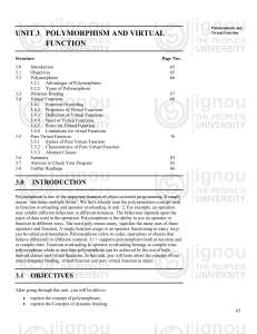 Polymorphism and virtual functions