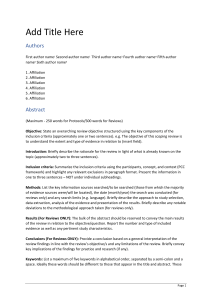 Scoping Review Protocol Template
