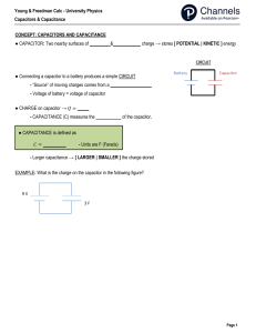 Capacitors and Capacitance Worksheet