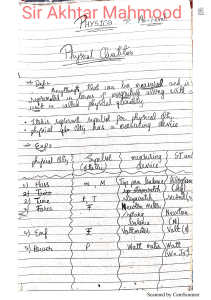 Physical Quantities: Physics Lecture Notes