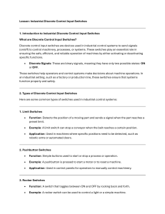 Industrial Control Input Switches Lesson