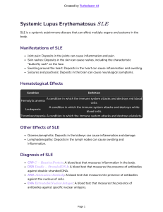 SLE and Rh Hemolytic Disease Overview