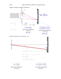 Single Slit Diffraction & Grating Worksheet