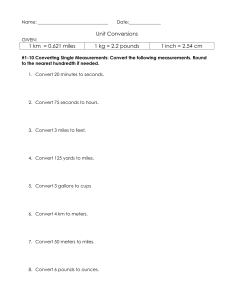 Unit Conversion Worksheet: Practice Problems