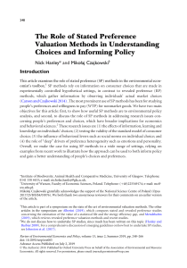 Stated Preference Methods in Environmental Economics