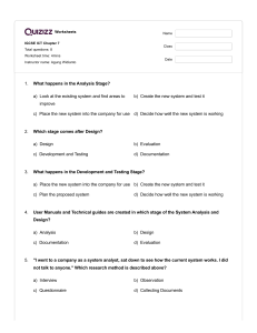 IGCSE ICT System Analysis Worksheet