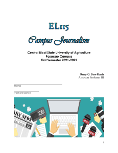 Campus Journalism Course Overview