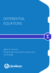 Differential Equations Textbook by Chasnov