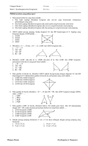 Ulangan Harian Kesebangunan & Kongruensi