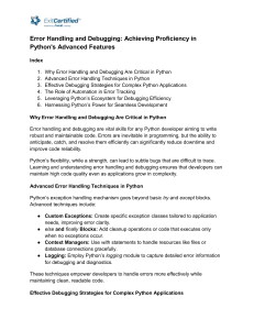 Python Error Handling & Debugging: Advanced Techniques