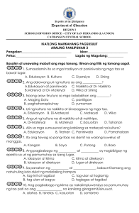 Araling Panlipunan 3 Exam: Region I Culture & History