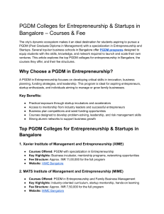 PGDM Colleges for Entrepreneurship in Bangalore