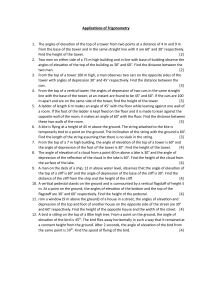 Trigonometry Applications: Heights & Distances