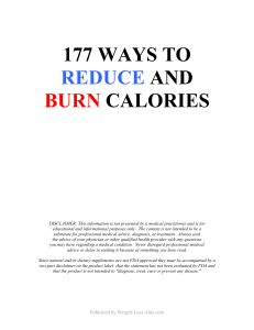 Reduce & Burn Calories: 177 Ways to Weight Loss