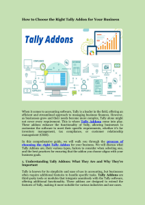 Choosing the Right Tally Addon for Your Business