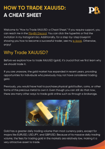 XAUUSD Trading: A Cheat Sheet for Gold Trading