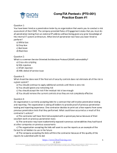 CompTIA Pentest+ Practice Exam #1