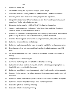 Verilog HDL & Digital System Design Exam Questions