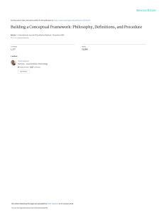 Conceptual Framework Building: Philosophy & Procedure