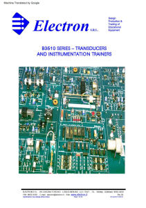 Traductoare și instrumentație seria B3510 - Manual de instruire