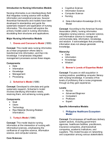 Nursing Informatics Models: A Concise Reviewer