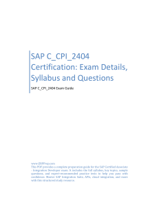 SAP C_CPI_2404 Exam Guide: Integration Developer Certification