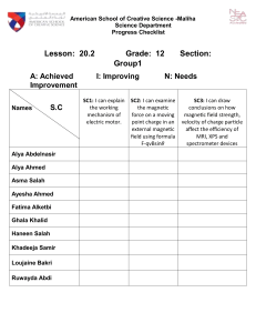 Grade 12 Electromagnetism Progress Checklist